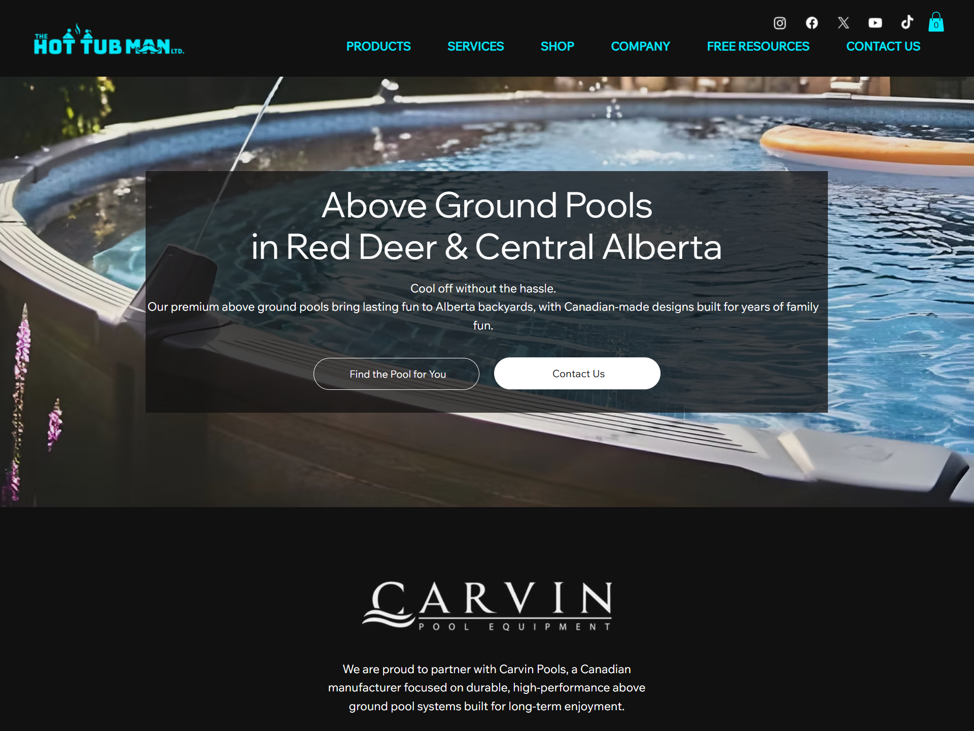 Case Study The Hot Tub Man Pool landing page hero section