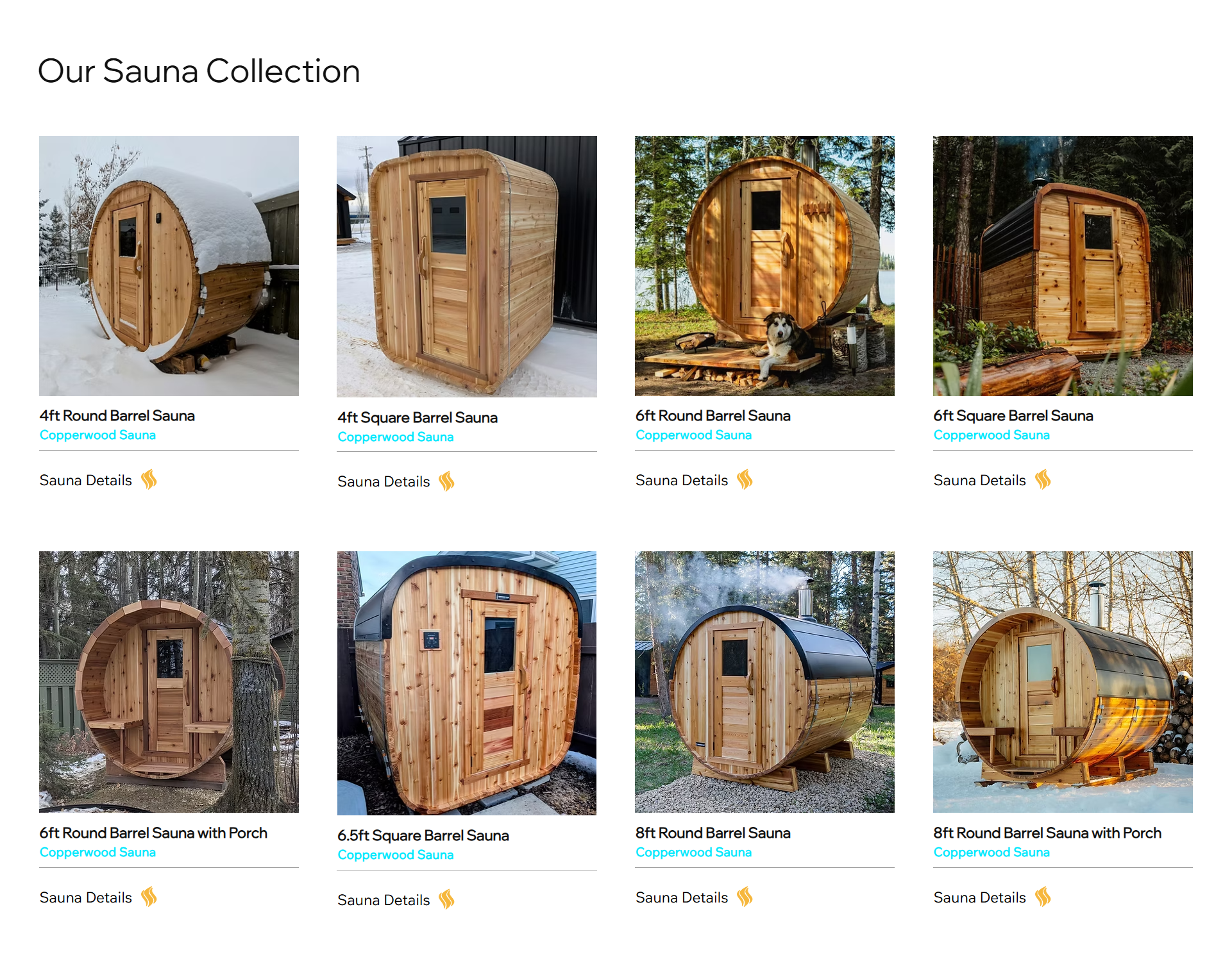 Dynamic list page for Saunas - The Hot Tub Man