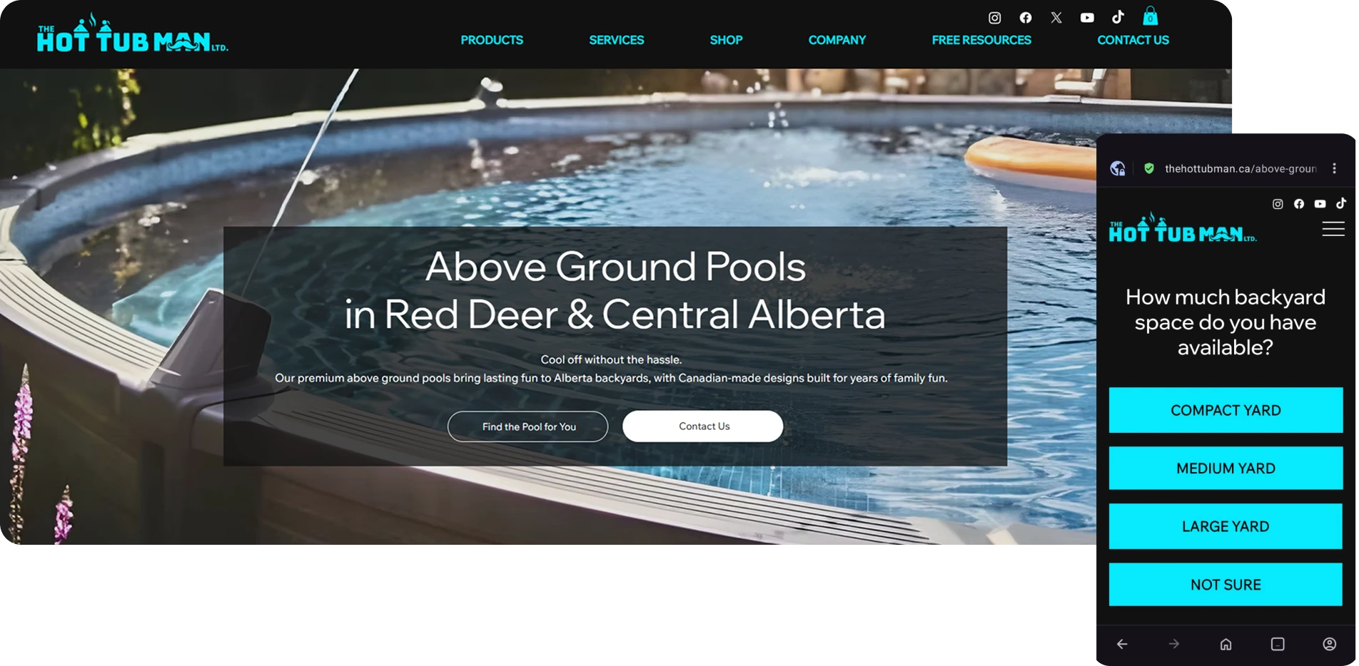 The Hot Tub Man Desktop and Mobile Responsive Screenshots